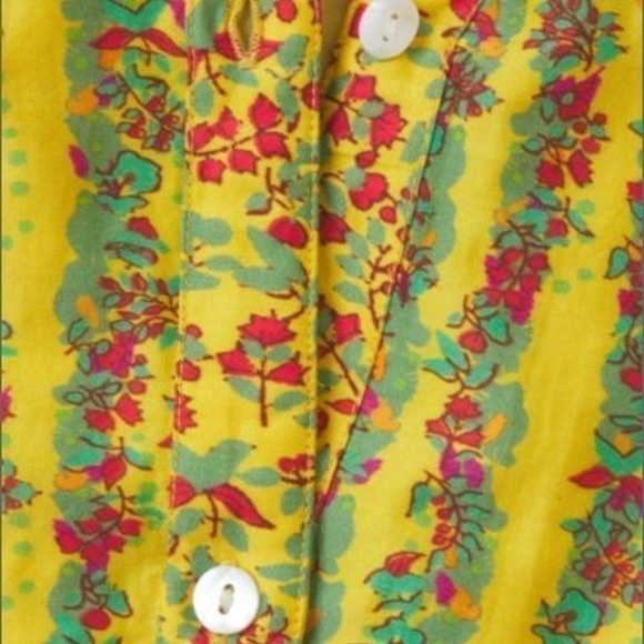 Roller Rabbit NWT Rhody Floral Striped Belted Dress in Yellow Size M - Picture 4 of 12